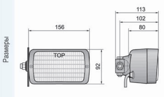Габариты рабочей фары LPR4.25975 